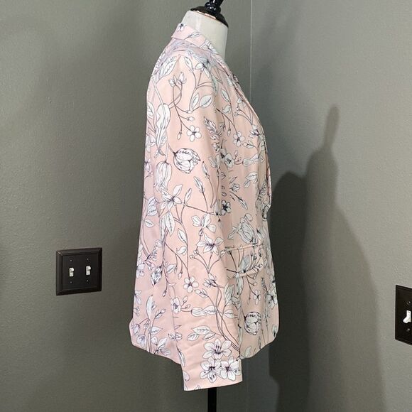 Roz & Ali Allover Floral Single Button Blazer Jacket - Picture 5 of 12